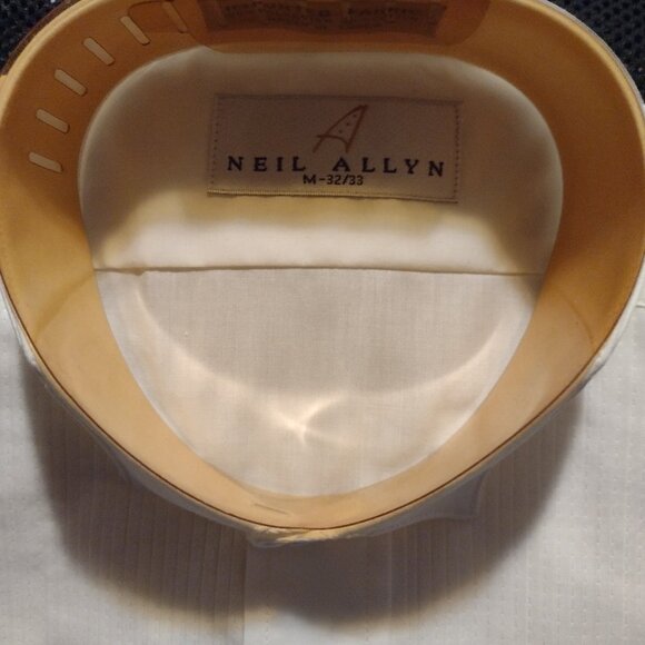 Neil Allyn Mens Medium 32 33 White Tuxedo shirt new - Picture 2 of 3